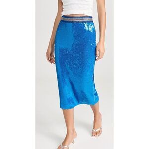 Le Superbe Sequin Pencil Skirt in Blue New With Tags Size Small